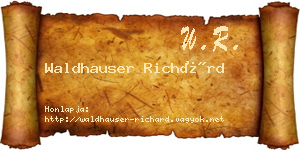 Waldhauser Richárd névjegykártya