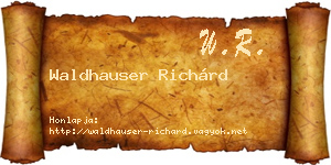 Waldhauser Richárd névjegykártya